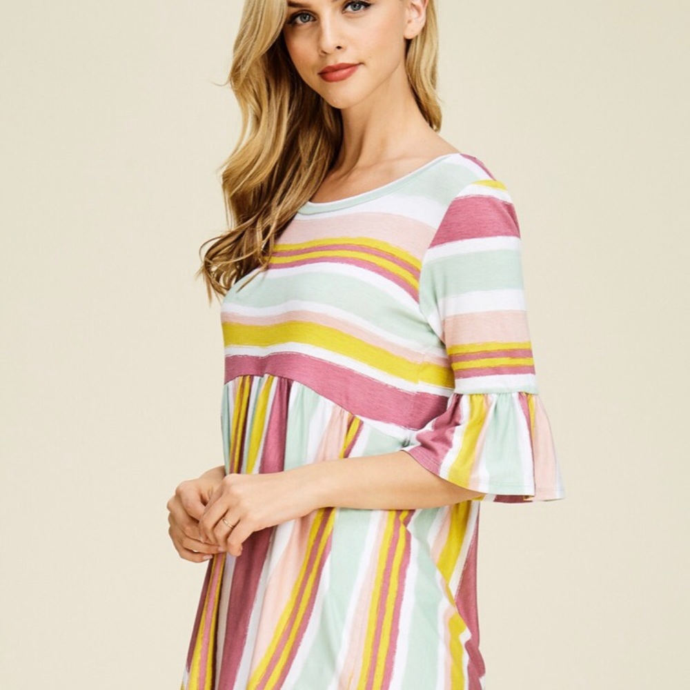 White birch Mint striped shirt